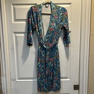 Milkmaid Goods Floral Bamboo Maternity Nursing Hospital Robe Gown XS Soft